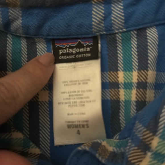 Patagonia Long-Sleeved FJord Flannel Shirt Organic Cotton Button Down Size 4 - Picture 2 of 5